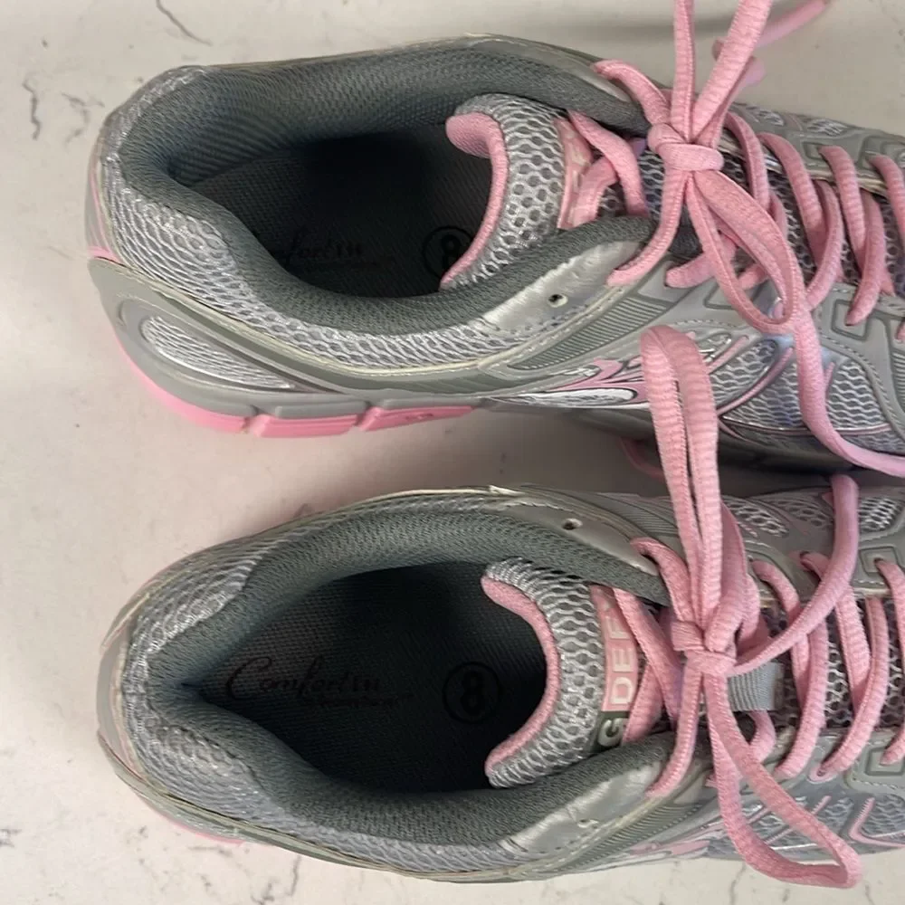 Gravity Defyer Women's G-Defy Super Walk Gray Pink Athletic Shoes 8 US